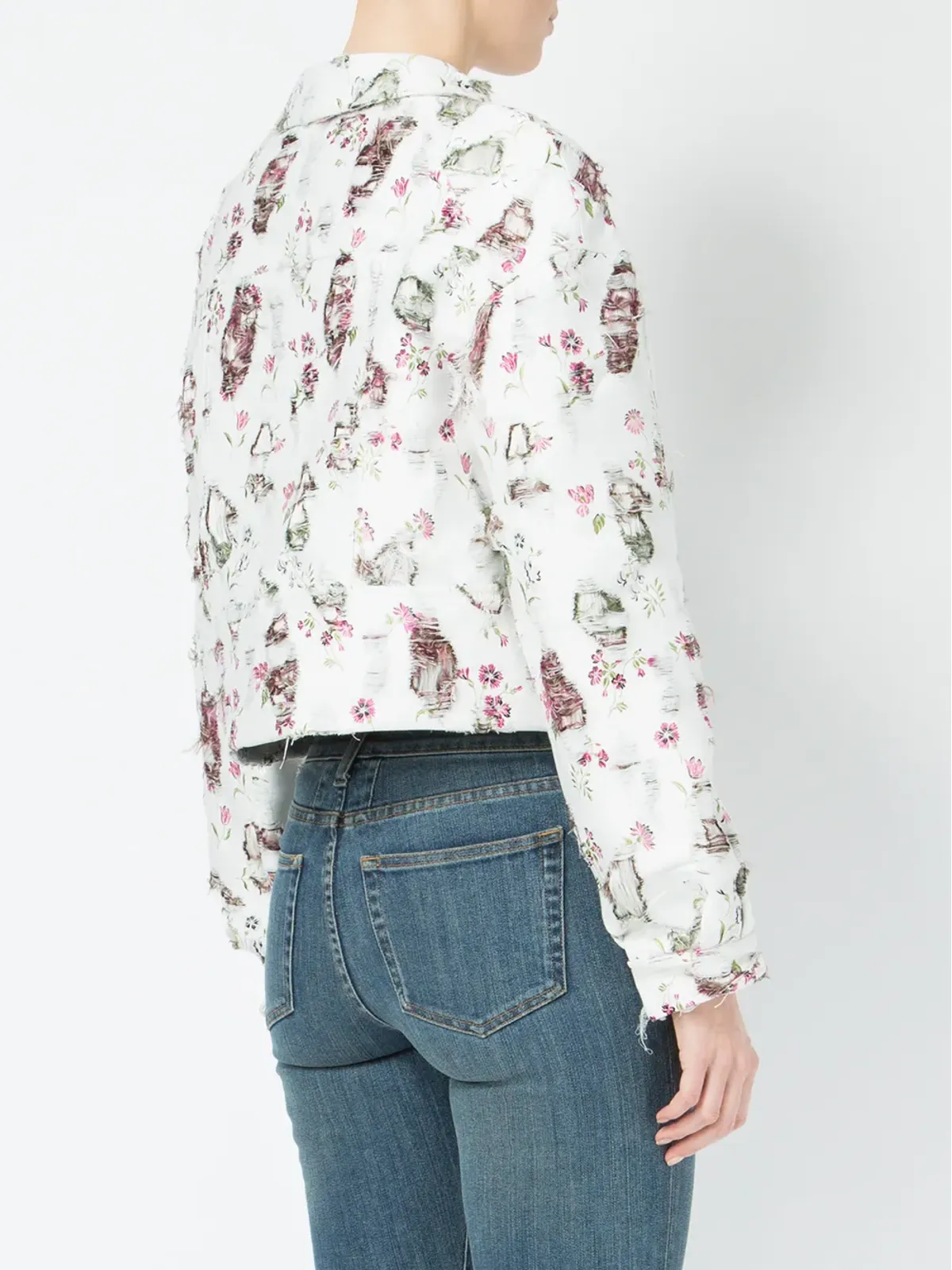 Giambattista Valli ディストレスド花柄ジャケット - 画像4