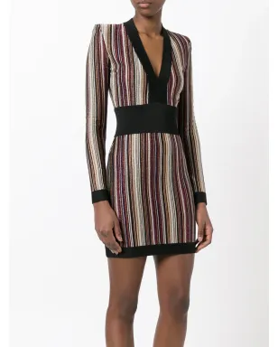 Balmain Vネックストライプドレス - サムネイル3