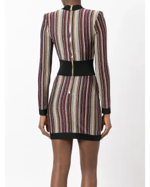 Balmain Vネックストライプドレス - サムネイル4
