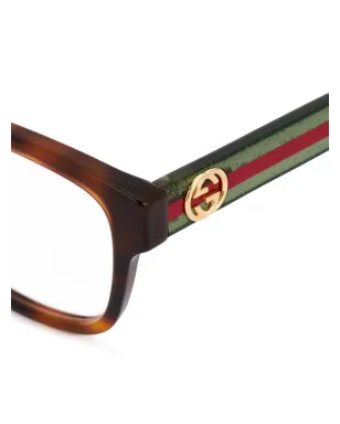 Gucci Eyewear ウェブアームべっ甲調メガネ - サムネイル3