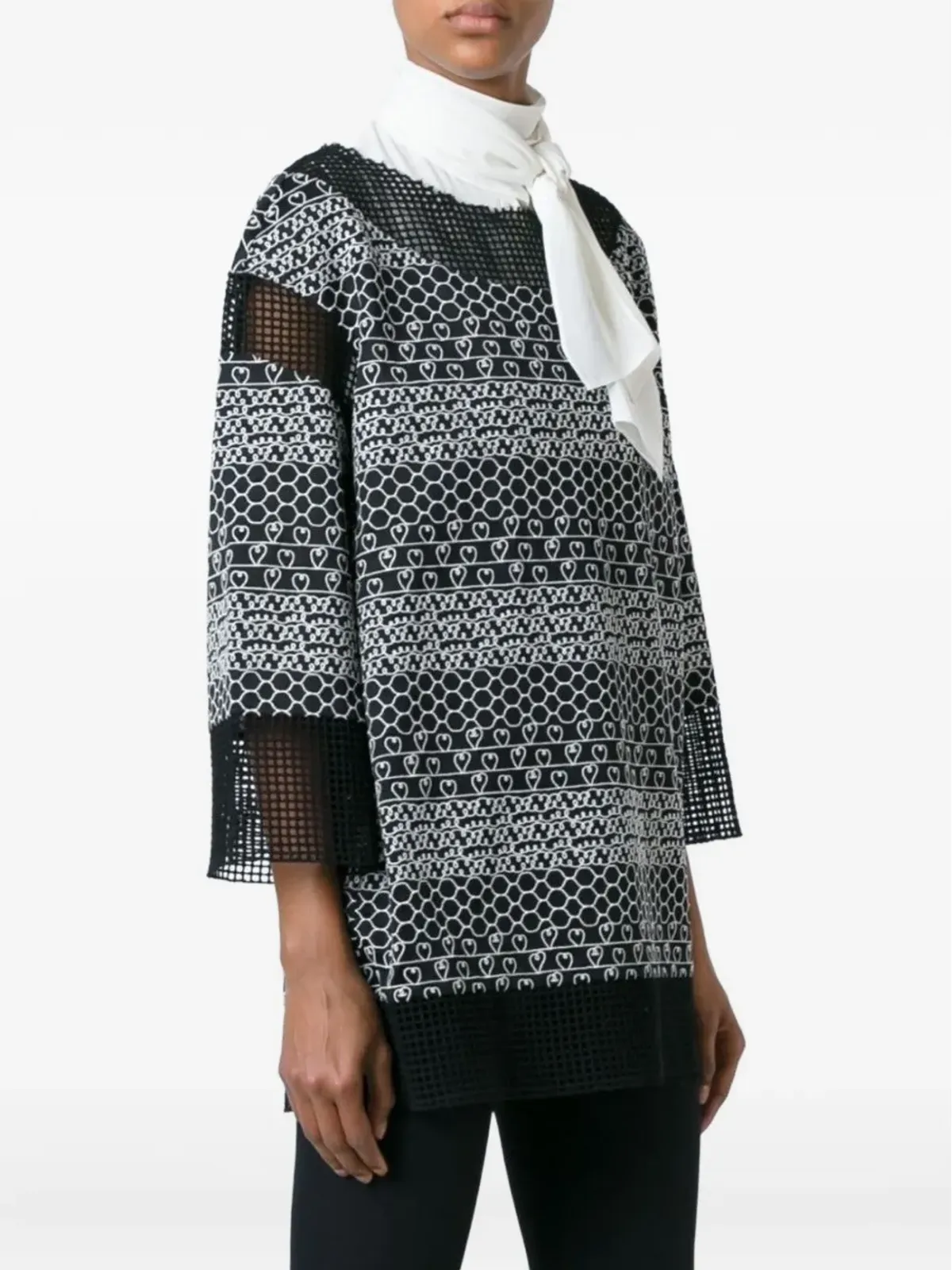 CHANEL Pre-Owned panelled embroidered blouse - Black - 画像2