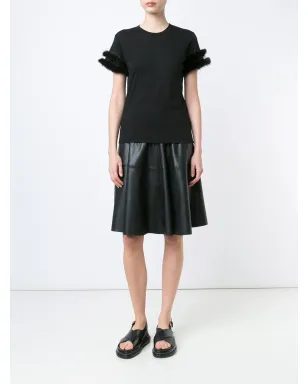 Comme Des Garçons ファー付きディテールTシャツ（ブラック） - サムネイル2