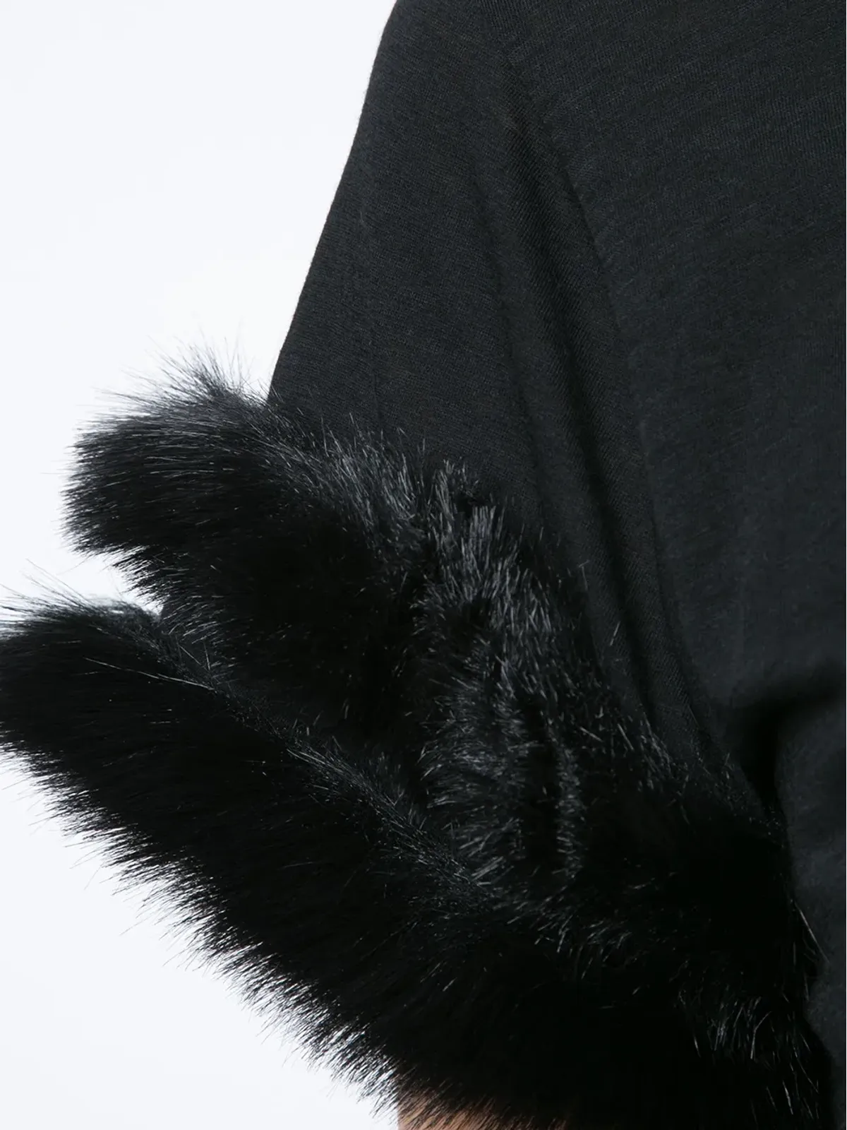 Comme Des Garçons ファー付きディテールTシャツ（ブラック） - 画像4