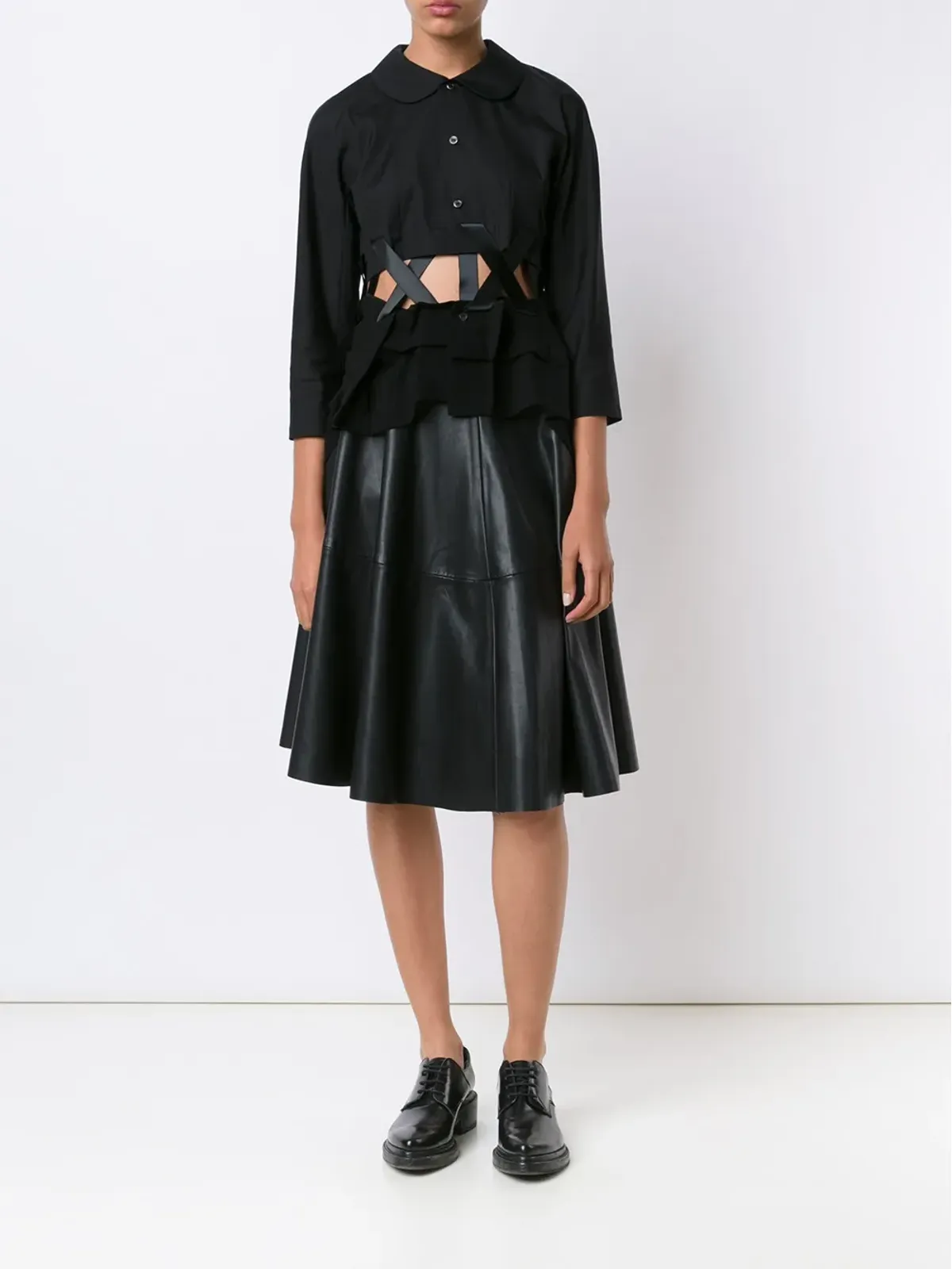 Comme Des Garçons レースアップヘム ブラウス - 画像2