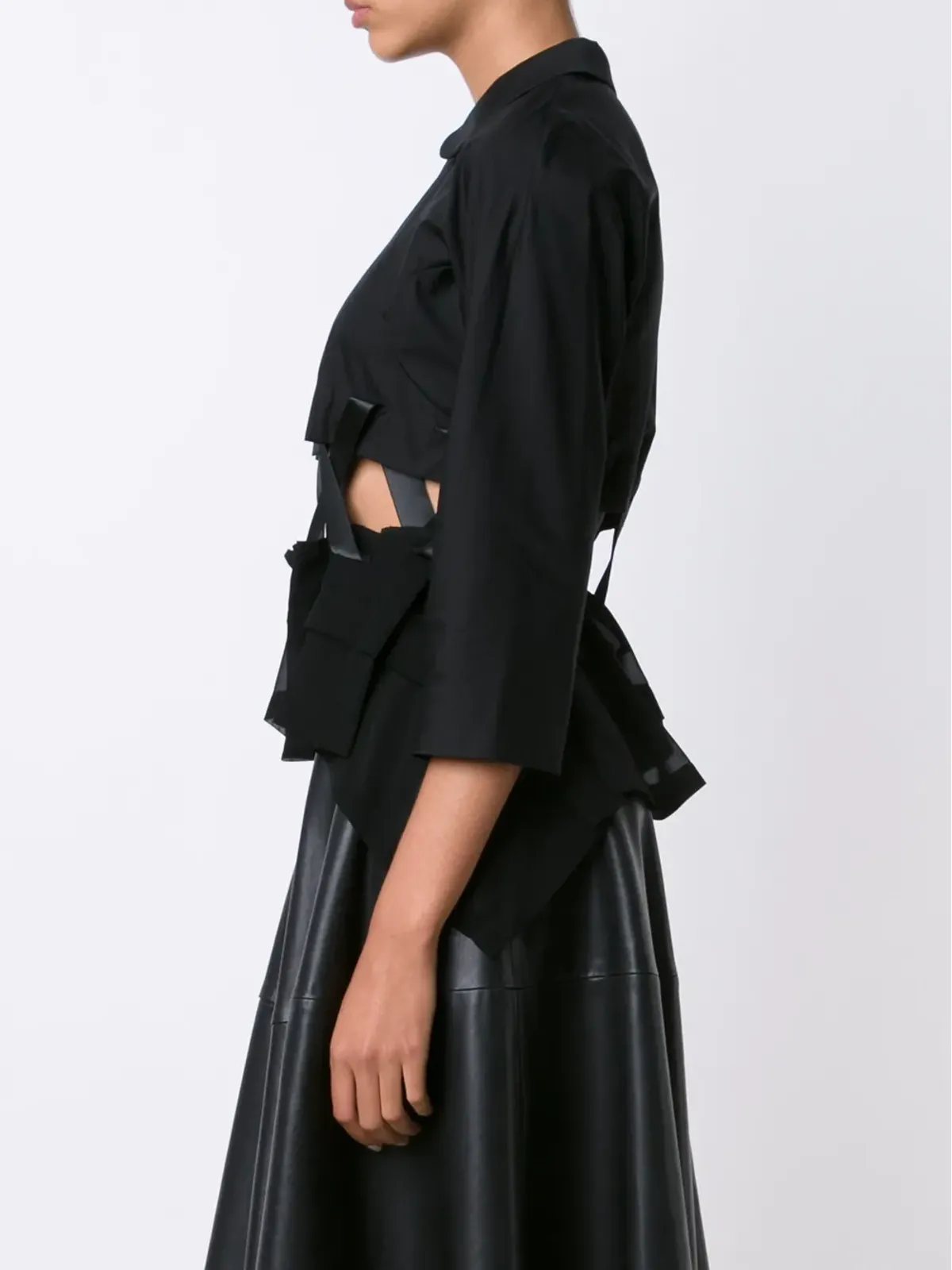 Comme Des Garçons レースアップヘム ブラウス - 画像3