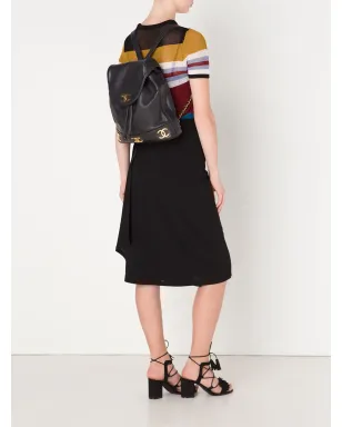 CHANEL Vintage ロゴプレート クラシックバックパック ブラック - サムネイル2
