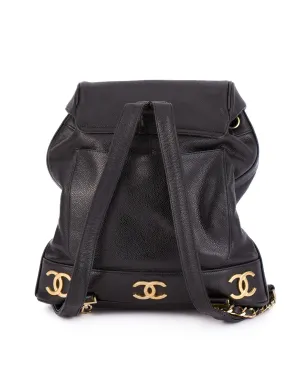 CHANEL Vintage ロゴプレート クラシックバックパック ブラック - サムネイル3
