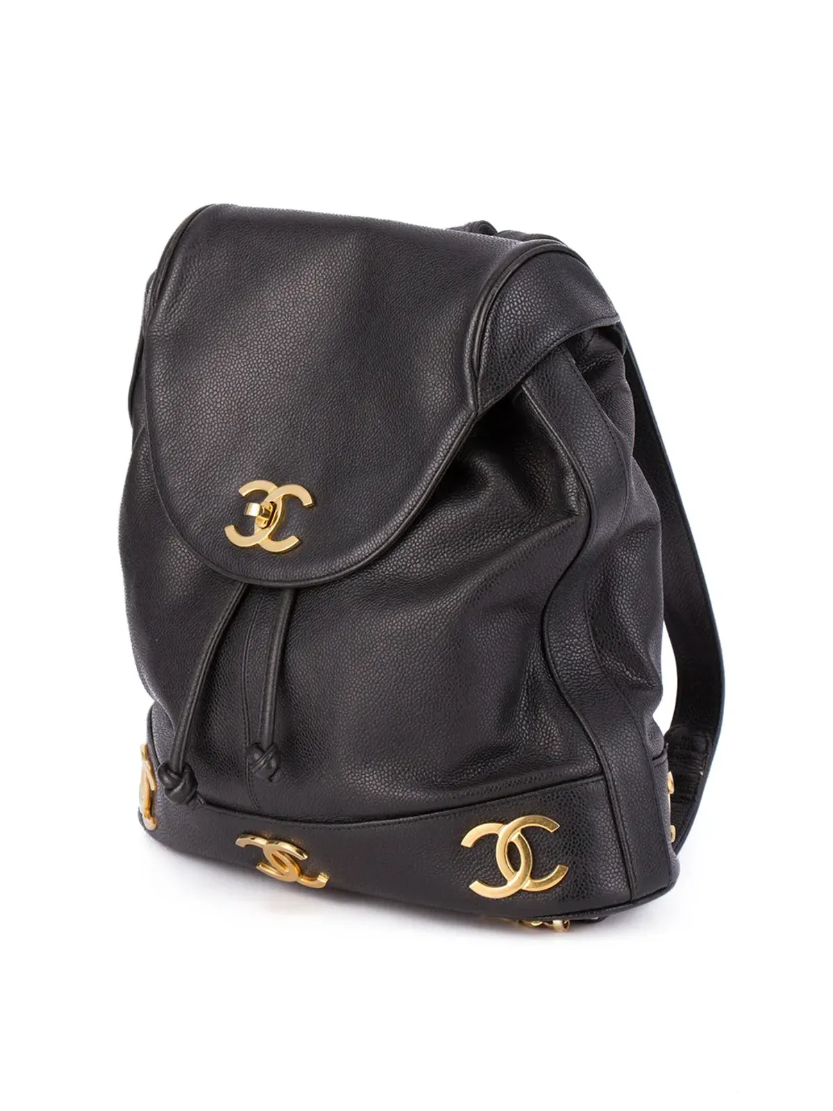 CHANEL Vintage ロゴプレート クラシックバックパック ブラック - 画像4