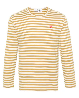 Comme Des Garçons Play ミニハート柄ストライプTシャツ - サムネイル1