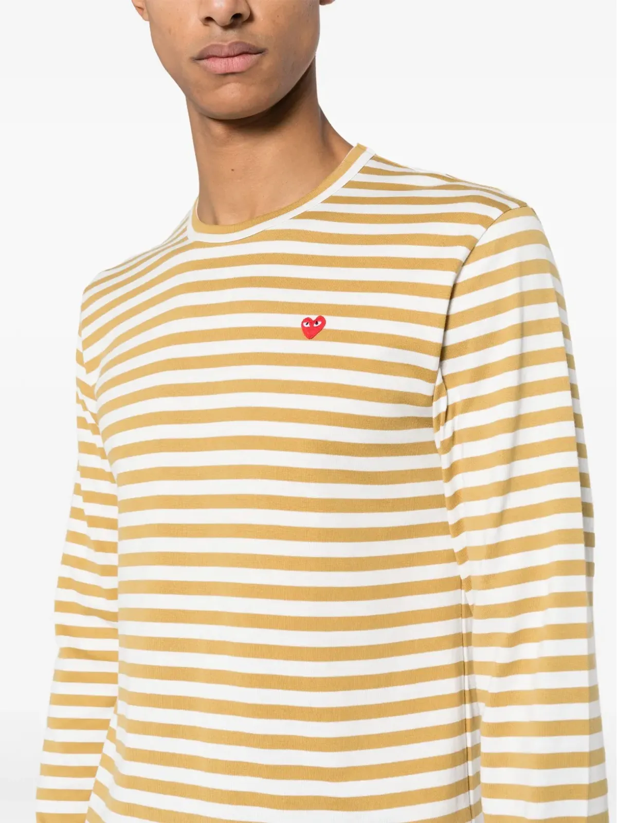 Comme Des Garçons Play ミニハート柄ストライプTシャツ - 画像5