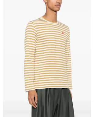 Comme Des Garçons Play ミニハート柄ストライプTシャツ - サムネイル3