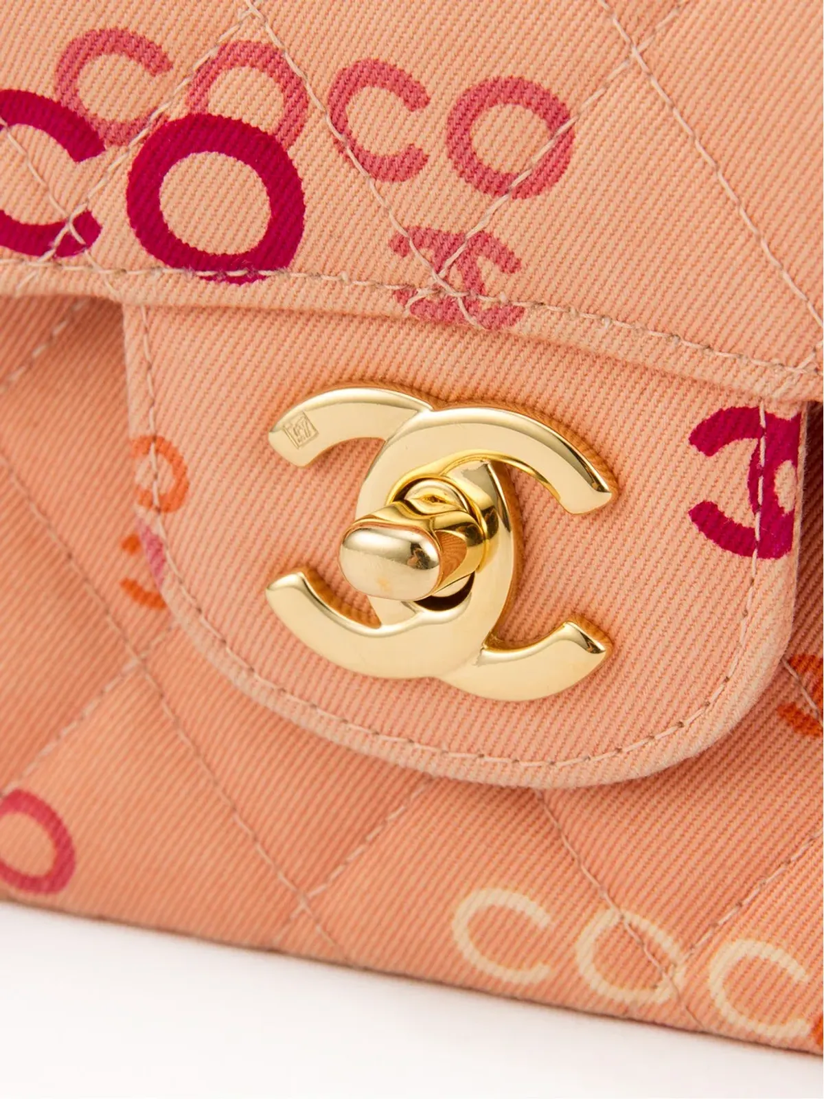 CHANEL ビンテージ プリントロゴ ショルダーバッグ ピンク - 画像5
