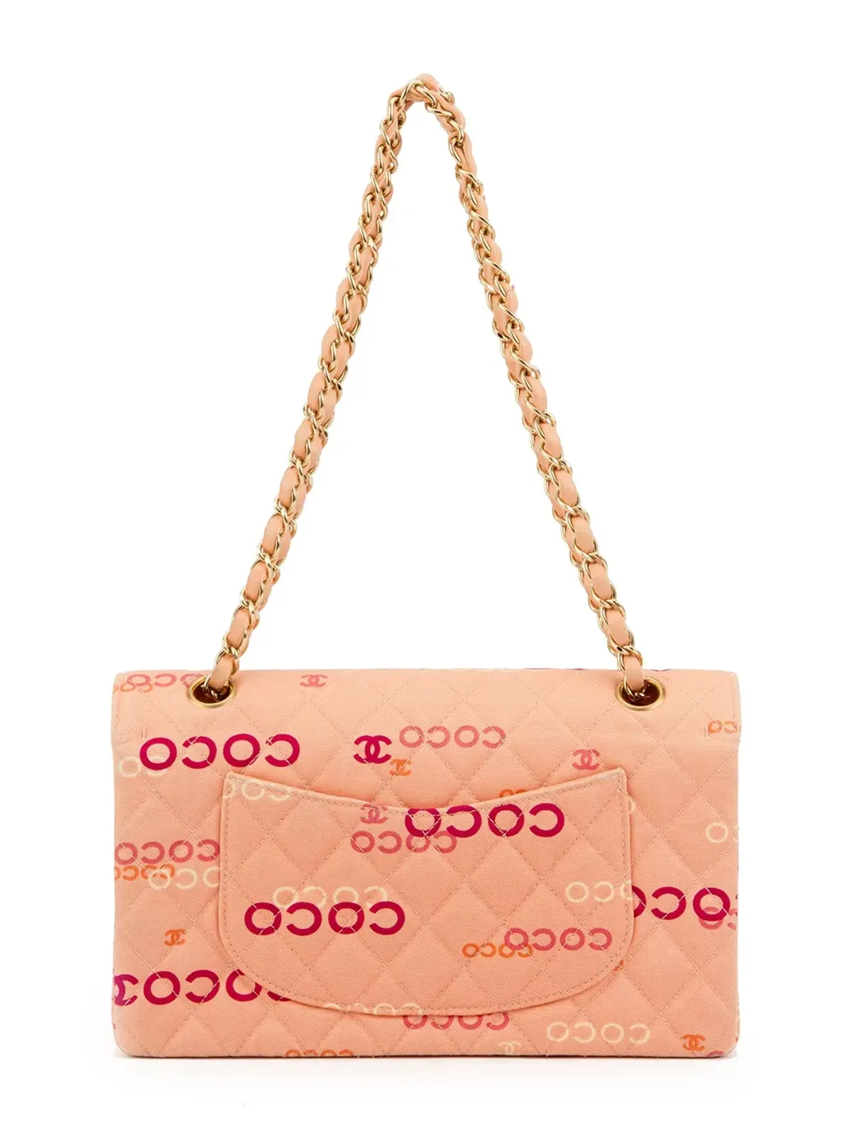 CHANEL ビンテージ プリントロゴ ショルダーバッグ ピンク - 画像3