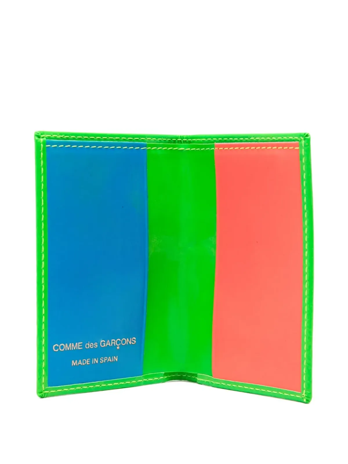 Comme Des Garçons Wallet スーパーフルオ 二つ折り財布 - グリーン - 画像3
