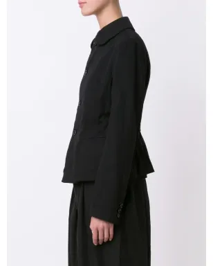 Comme Des Garçons Comme Des Garçons round collar cropped jacket - Black - サムネイル3
