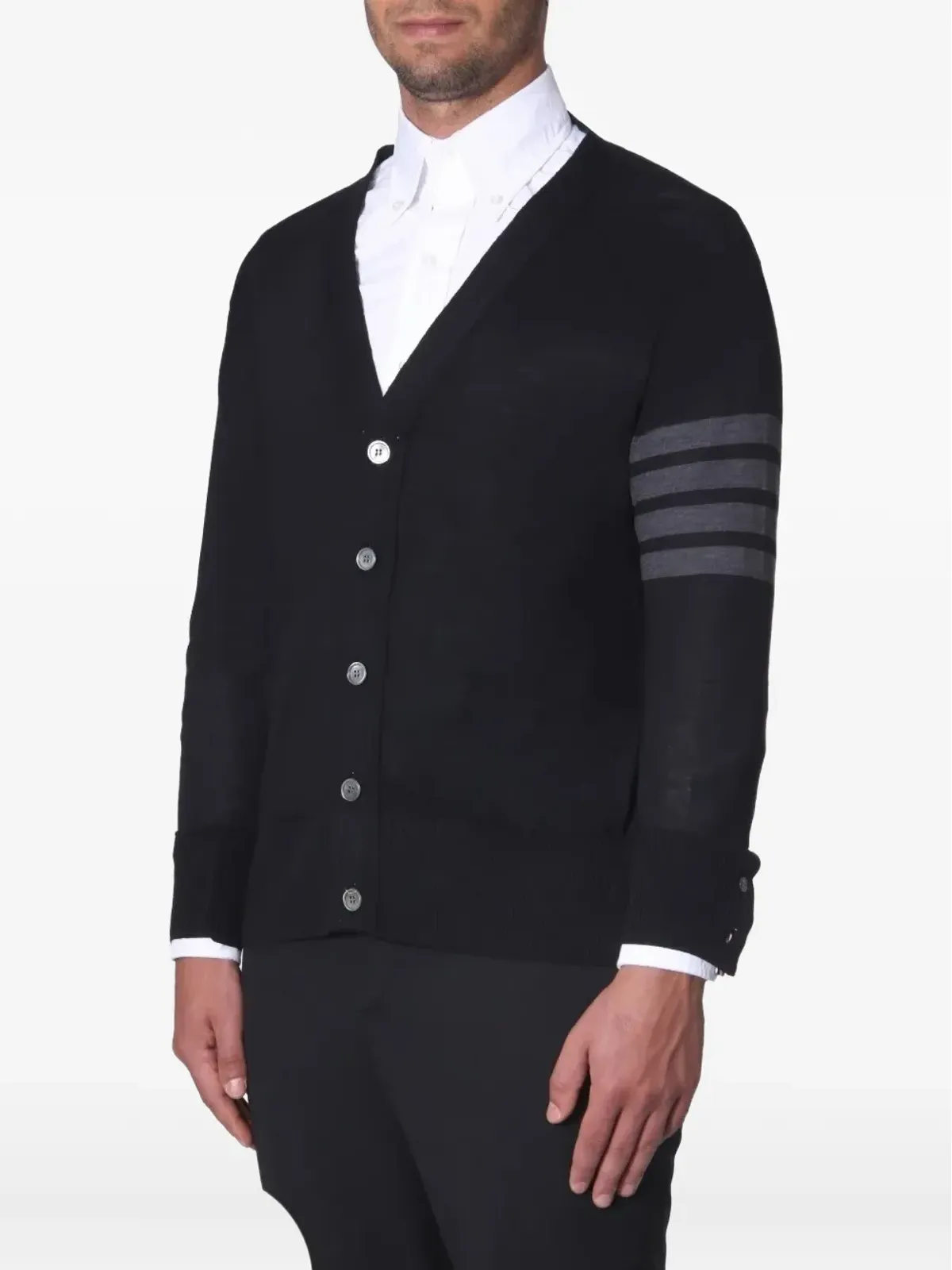 Thom Browne 4-Bar編みニットカーディガン - 画像2
