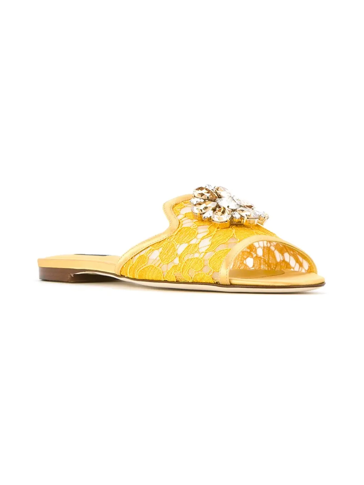 Dolce & Gabbana ビアンカ レインボーレース ブローチ付きサンダル - イエロー - 画像2