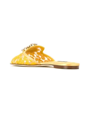 Dolce & Gabbana ビアンカ レインボーレース ブローチ付きサンダル - イエロー - サムネイル3