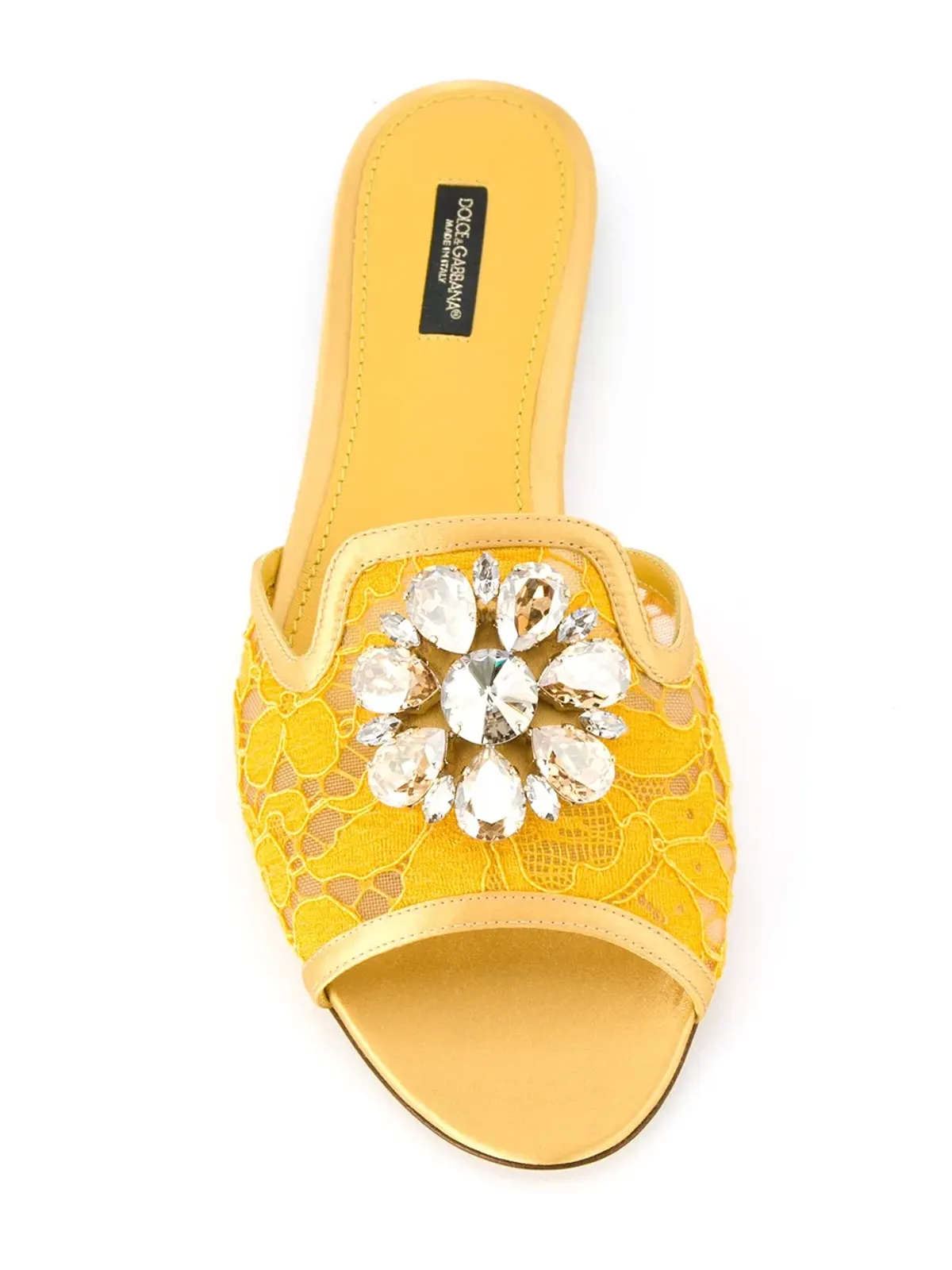 Dolce & Gabbana ビアンカ レインボーレース ブローチ付きサンダル - イエロー - 画像4
