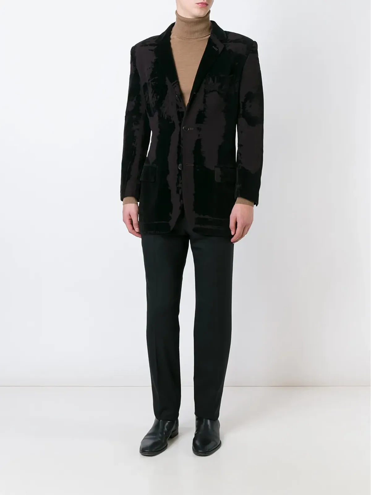 Jean Paul Gaultier Pre-Owned バーンドアウトベルベットジャケット ブラック - 画像2
