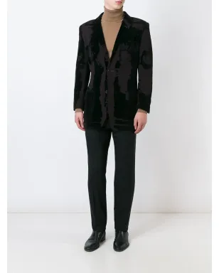 Jean Paul Gaultier Pre-Owned バーンドアウトベルベットジャケット ブラック - サムネイル2