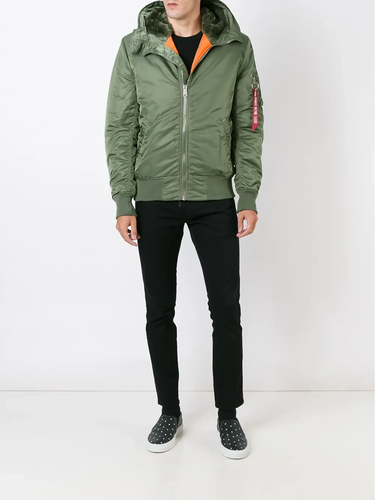 Alpha Industries ファー付き襟のパーカコート - 画像2