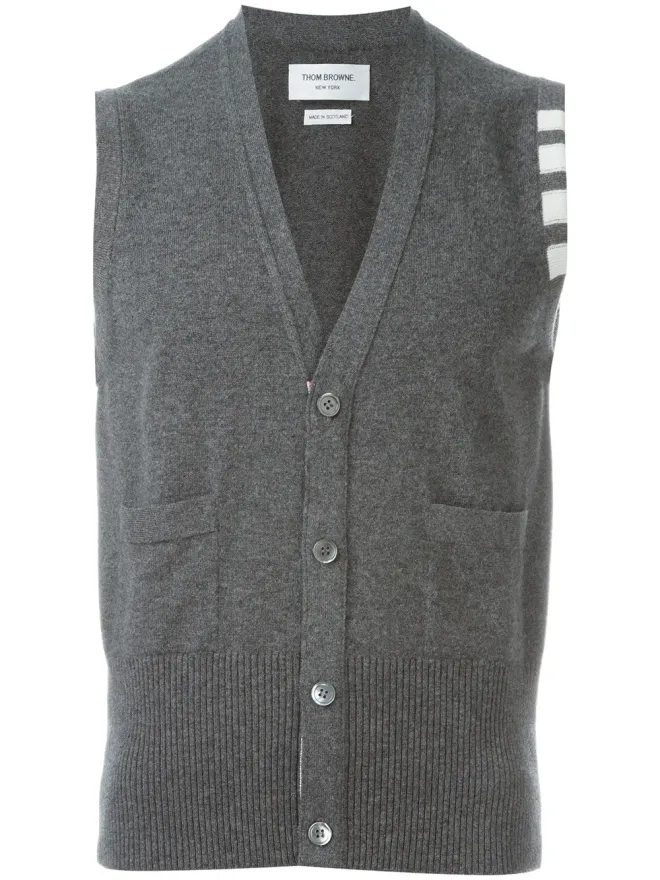 Thom Browne Thom Browne ノースリーブボタン留めカーディガン グレーの商品画像