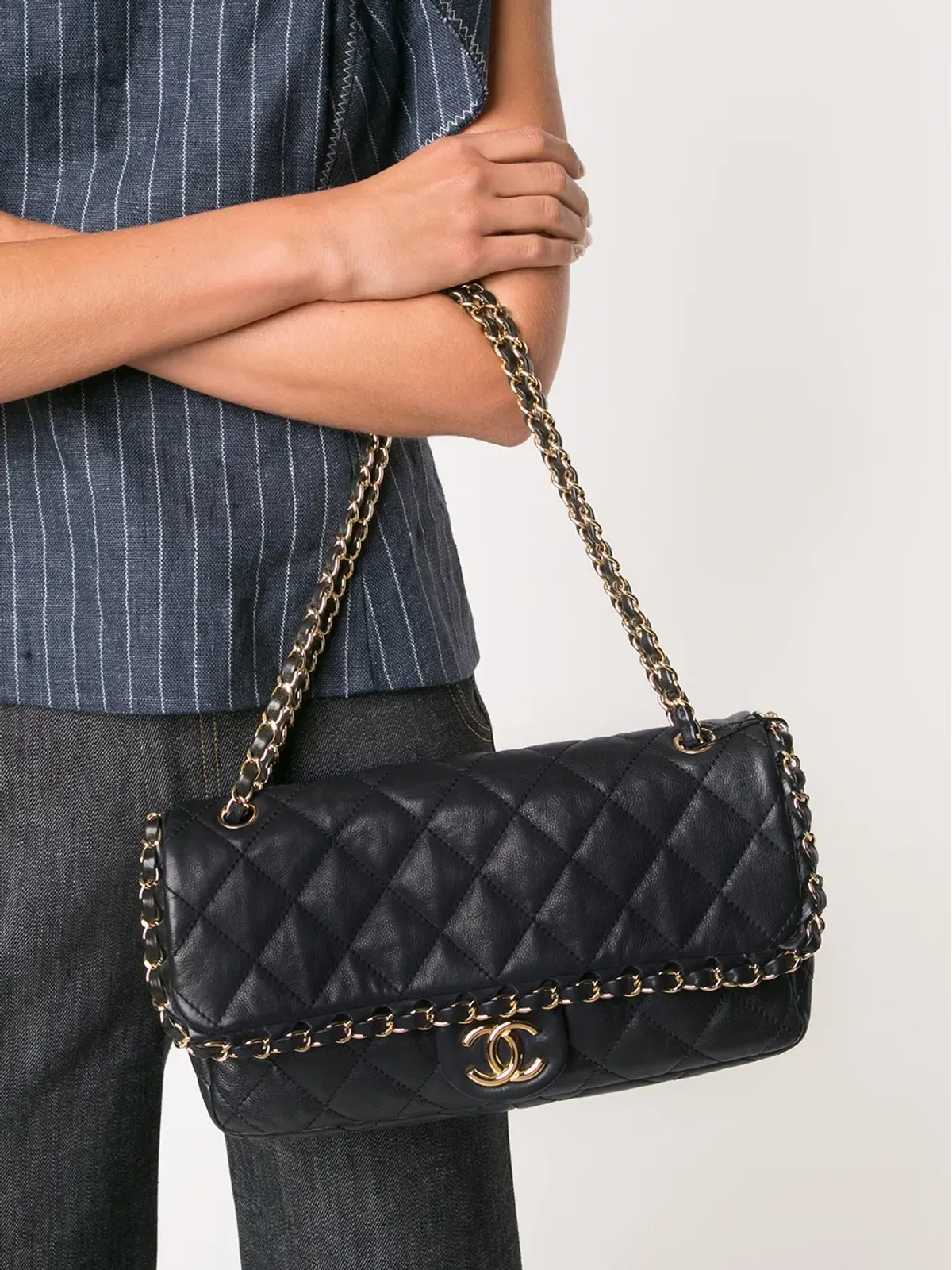 CHANEL ビンテージ Chain Meフラップショルダーバッグ - ブラック - 画像2