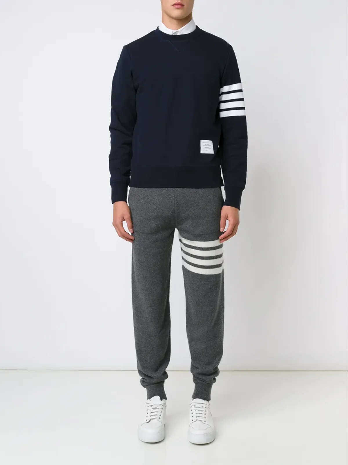 Thom Browne ストライプディテール スウェットパンツ - グレー - 画像2