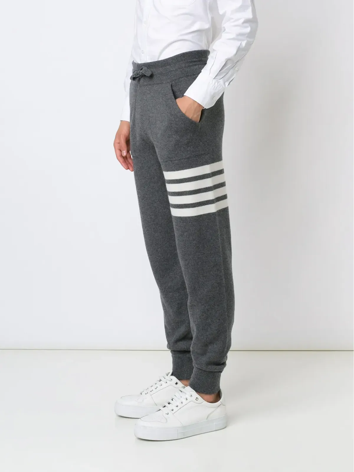 Thom Browne ストライプディテール スウェットパンツ - グレー - 画像3