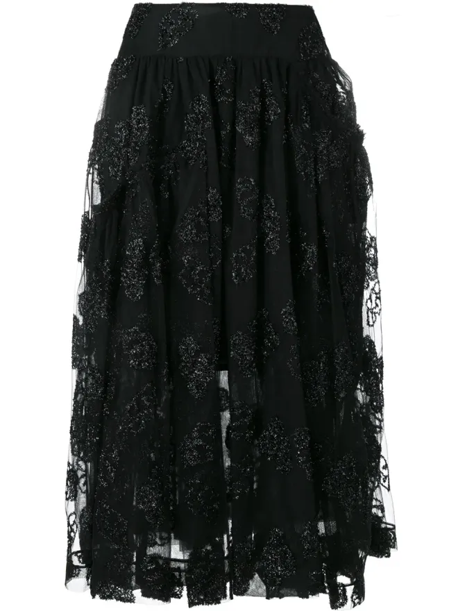 Simone Rocha Simone Rocha ジャカードチュール ミディスカートの商品画像