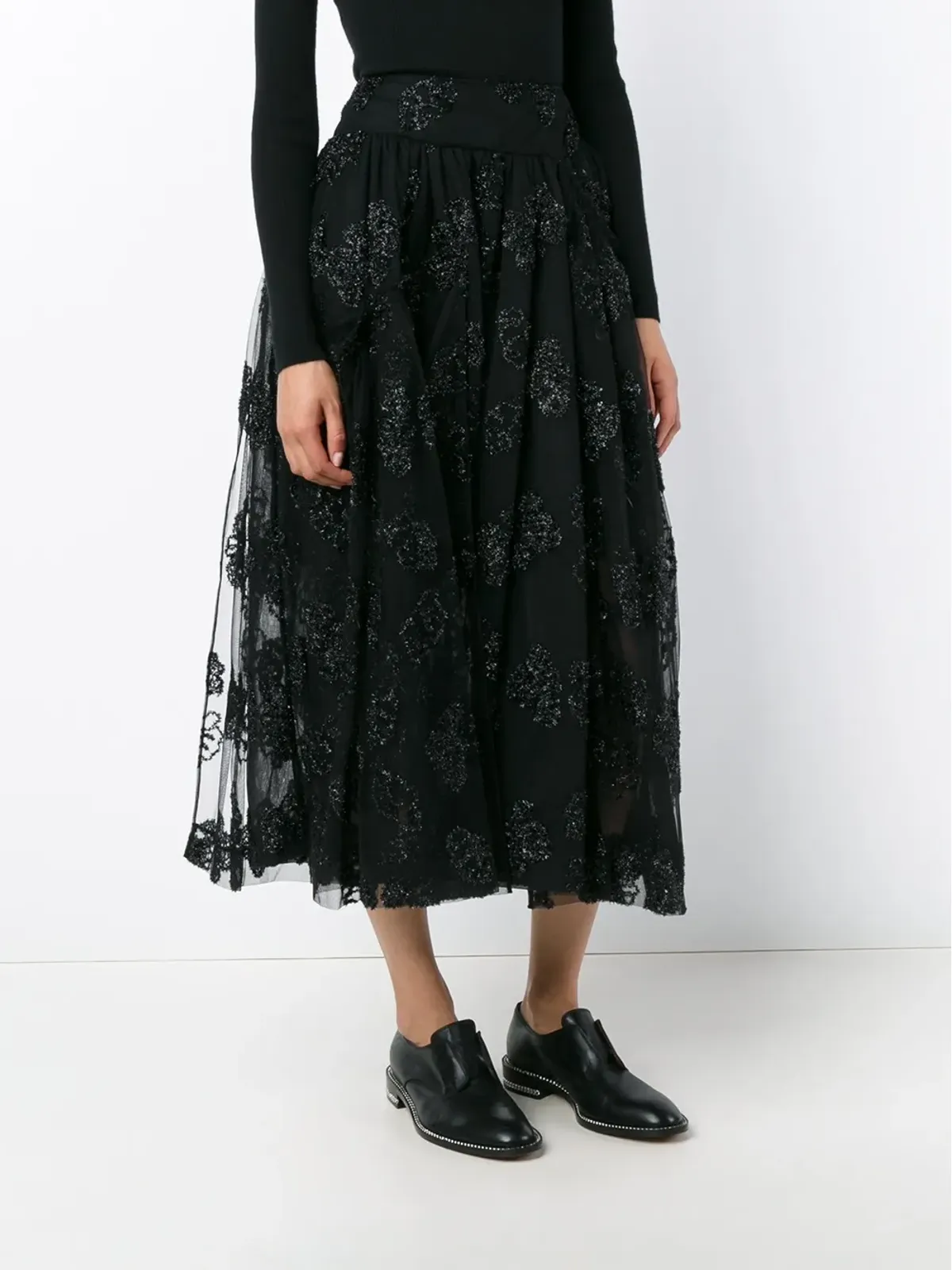 Simone Rocha ジャカードチュール ミディスカート - 画像3