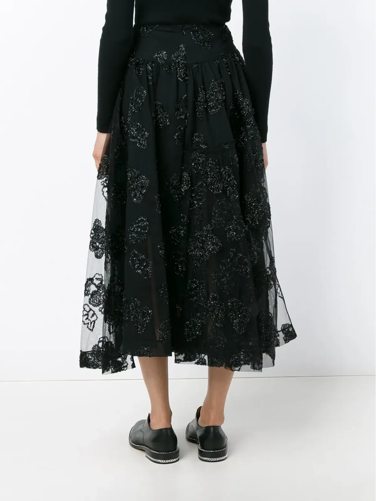 Simone Rocha ジャカードチュール ミディスカート - 画像4