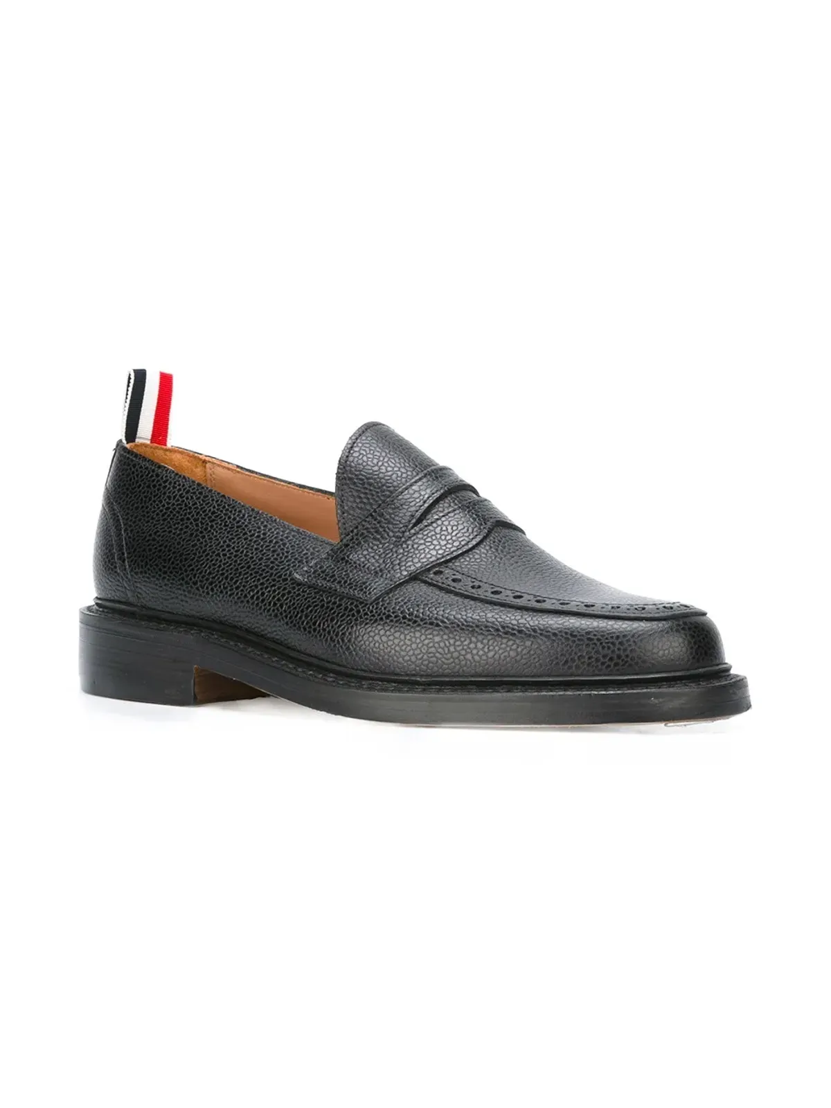 Thom Browne ペニー ローファー レザーソール ブラック ペブルグレイン - 画像3