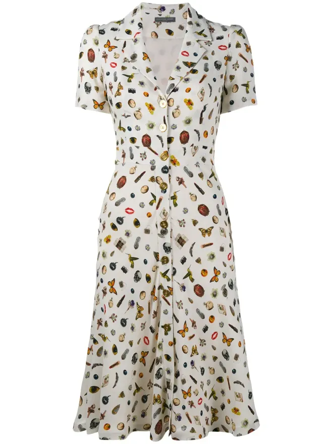 Alexander McQueen Alexander McQueen オブセッションプリント シャツドレスの商品画像