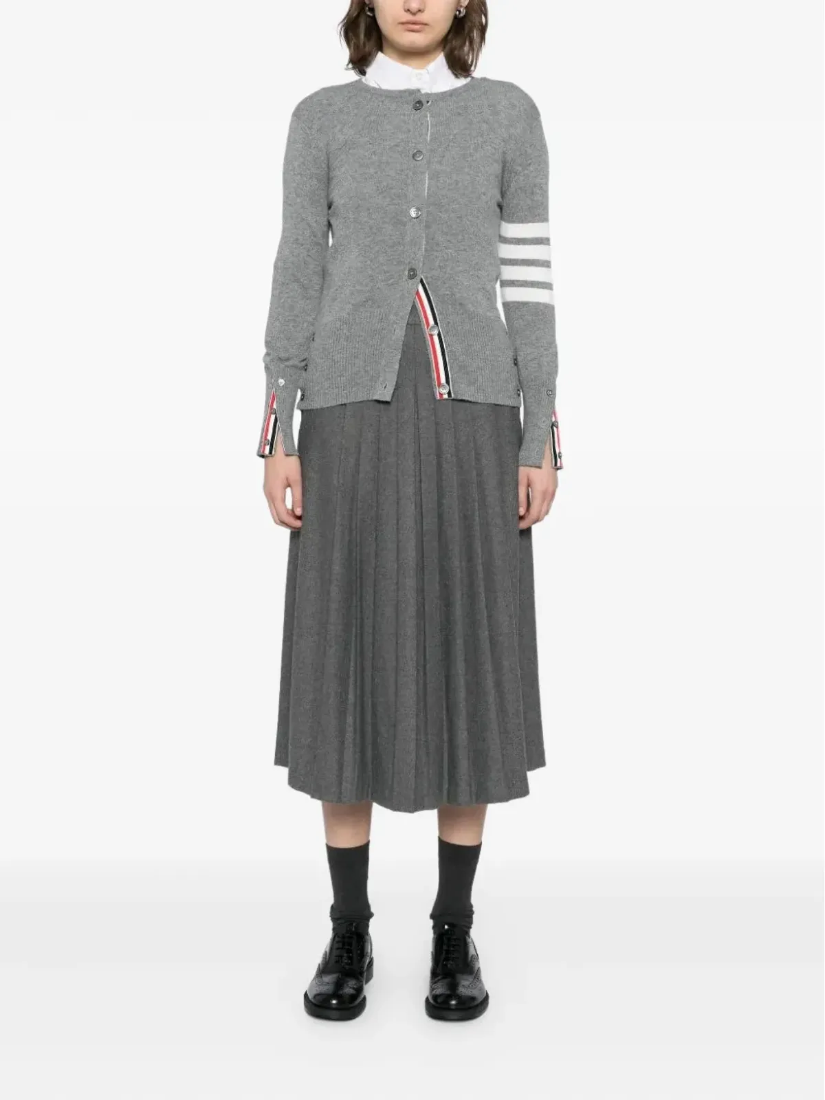 Thom Browne ストライプディテール カシミア カーディガン - 画像2