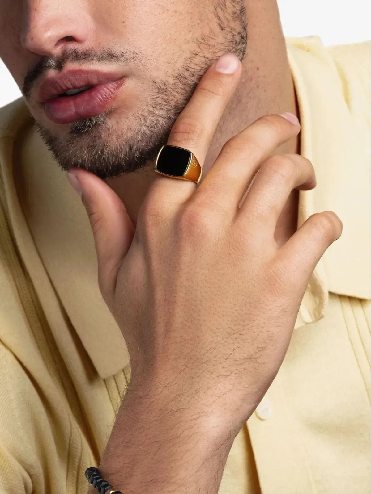 Nialaya Jewelry オニキス カクテルリング - ゴールド - 画像2