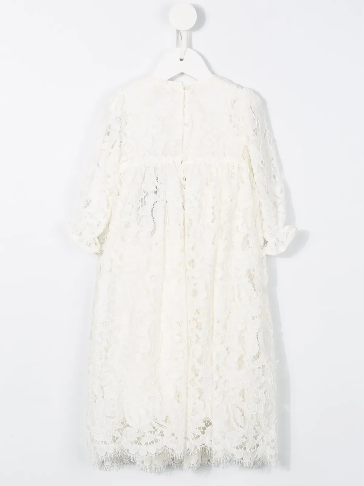 Dolce & Gabbana Kids galloon-lace long-sleeve dress - White - 画像2