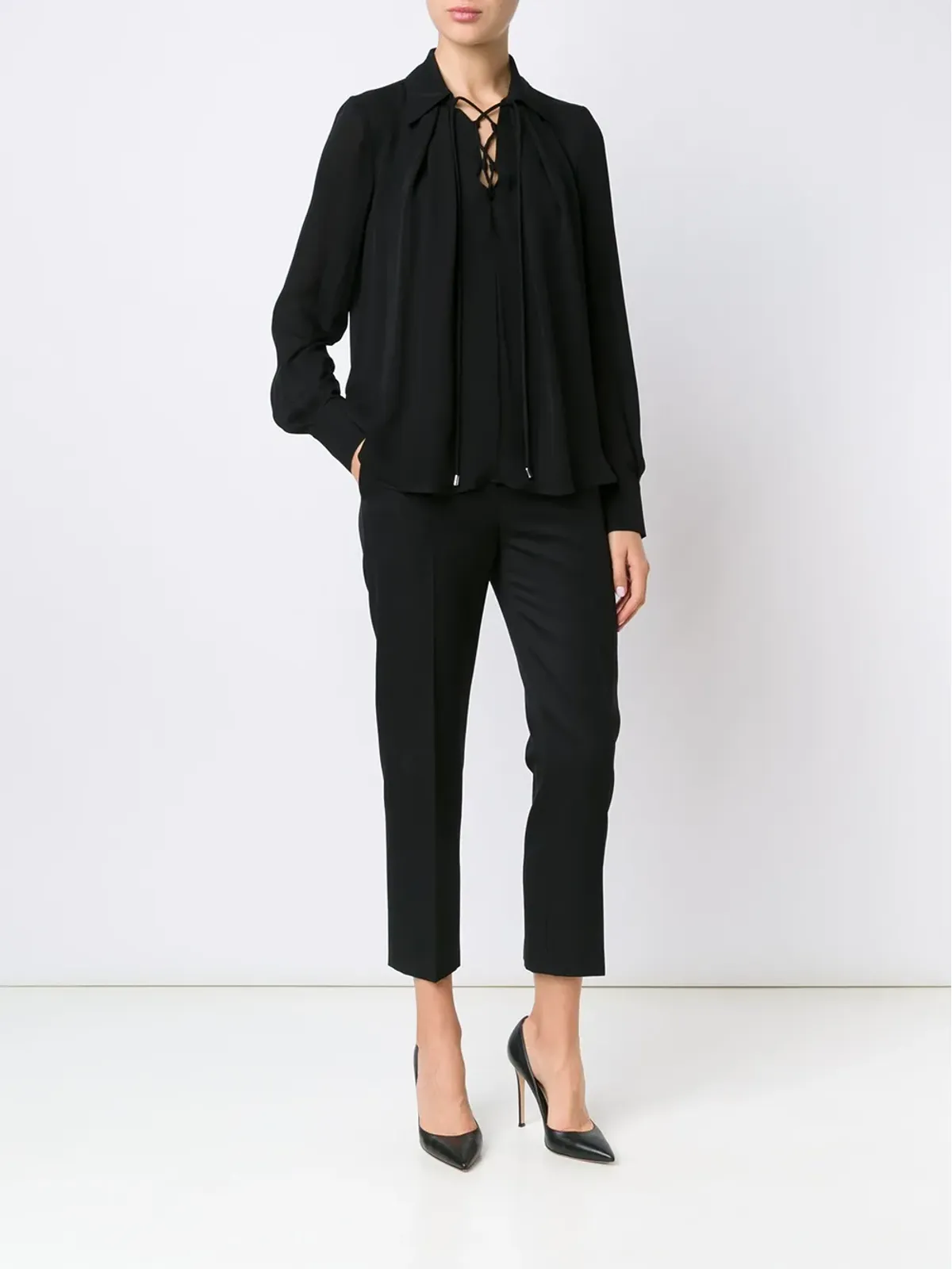 Plein Sud レースアップネック ブラウス - 画像2