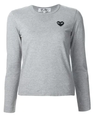 Comme Des Garçons Play 胸元パッチ付き長袖Tシャツ - Grey - サムネイル1