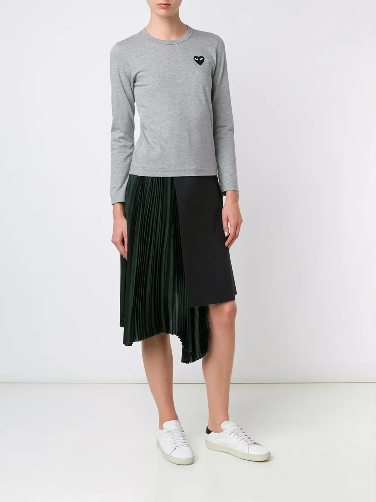 Comme Des Garçons Play 胸元パッチ付き長袖Tシャツ - Grey - 画像2