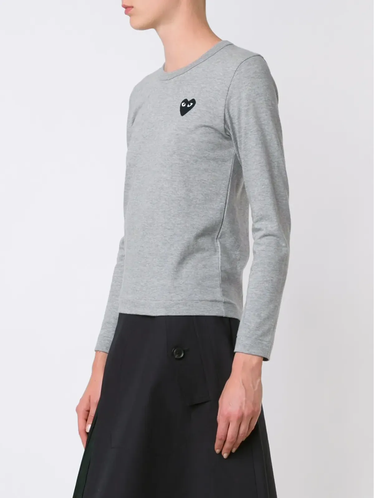 Comme Des Garçons Play 胸元パッチ付き長袖Tシャツ - Grey - 画像3