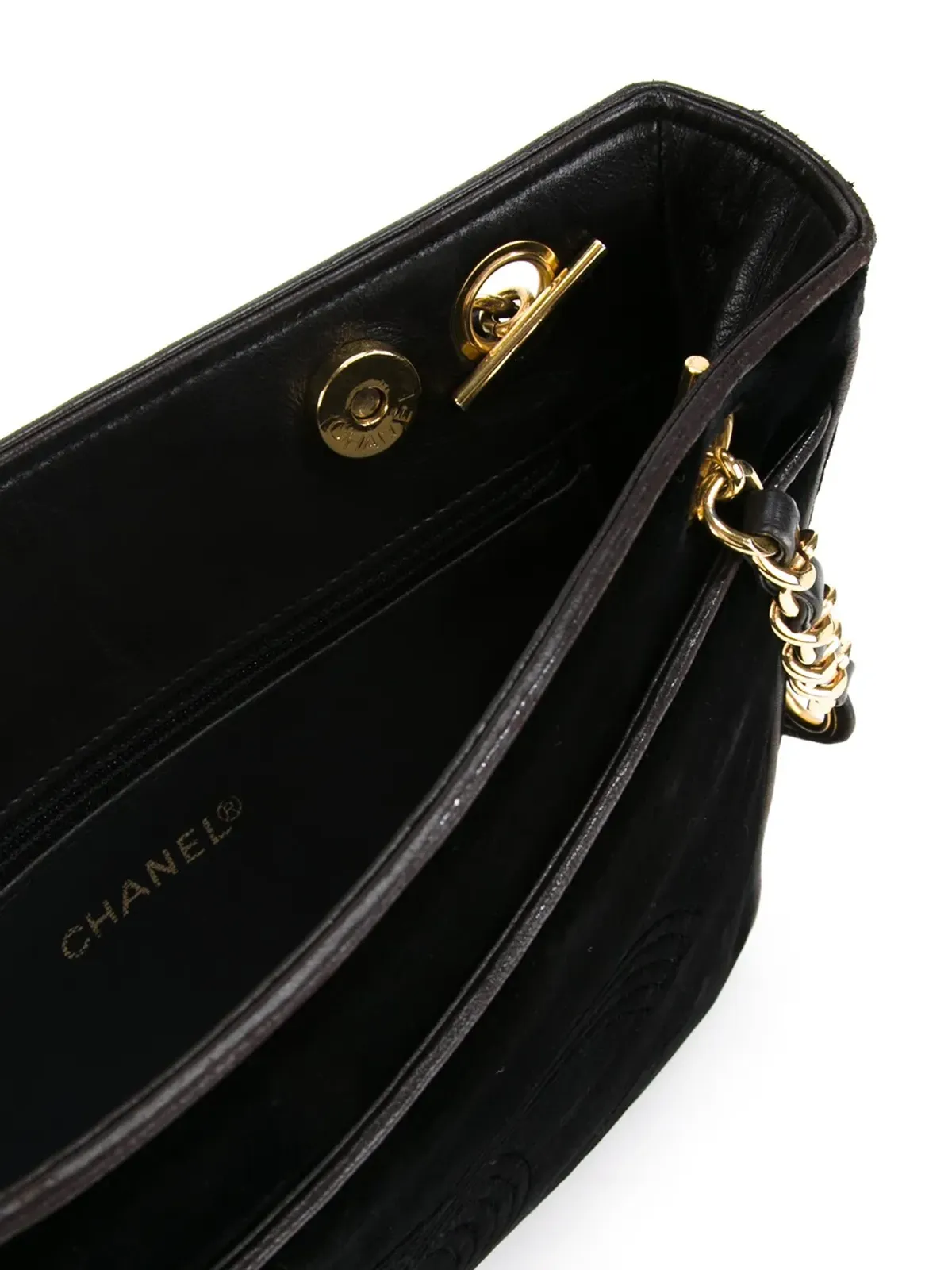 CHANEL Pre-Owned ベルベットショルダーバッグ - 画像5