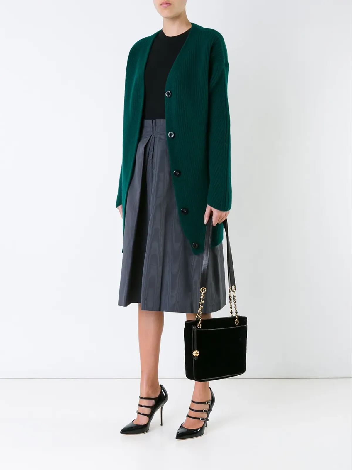 CHANEL Pre-Owned ベルベットショルダーバッグ - 画像2