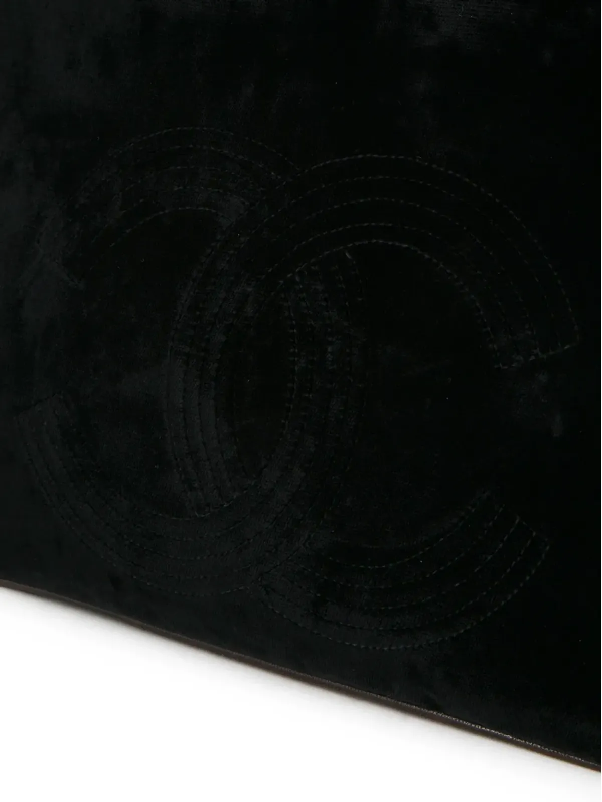 CHANEL Pre-Owned ベルベットショルダーバッグ - 画像4
