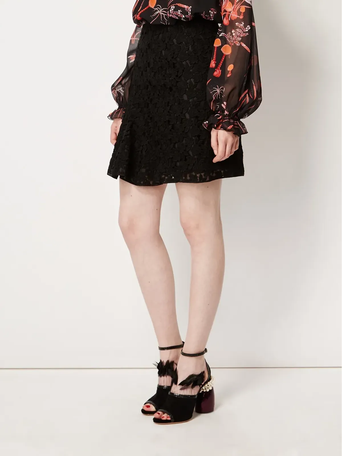 Giambattista Valli レースプリーツスカート - 画像3