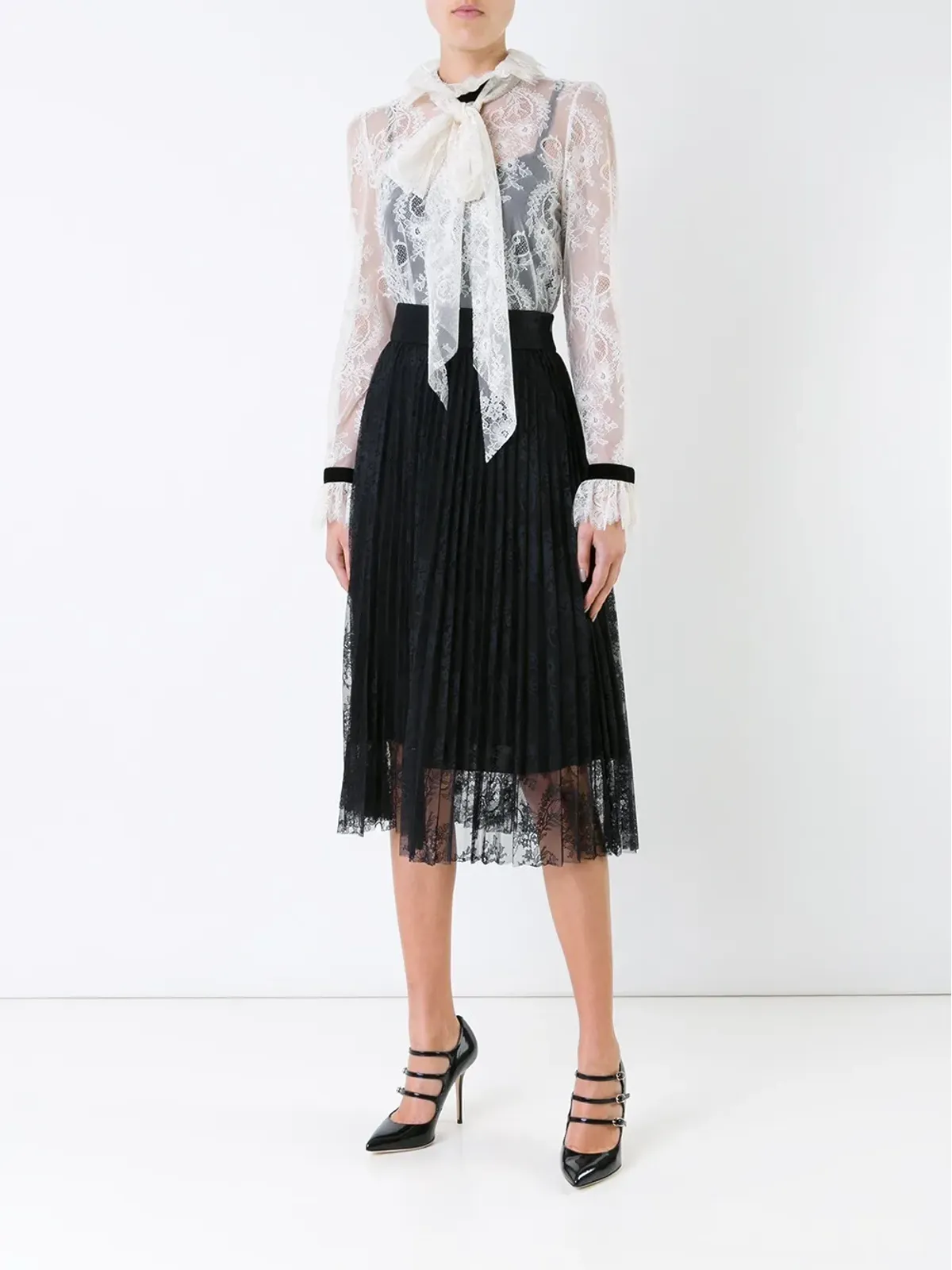 Philosophy Di Lorenzo Serafini プリーツレースオーバーレイ スカート - 画像2