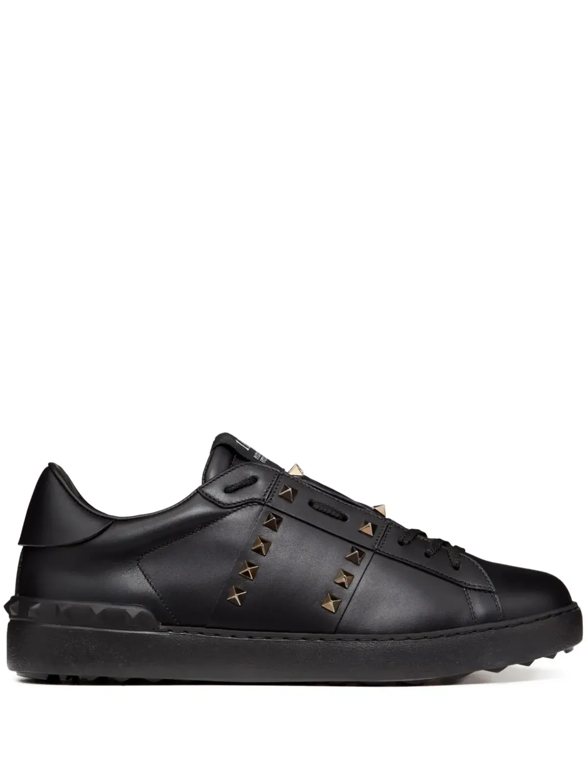 Valentino Garavani Rockstud Untitled leather sneakers - Black - 画像1