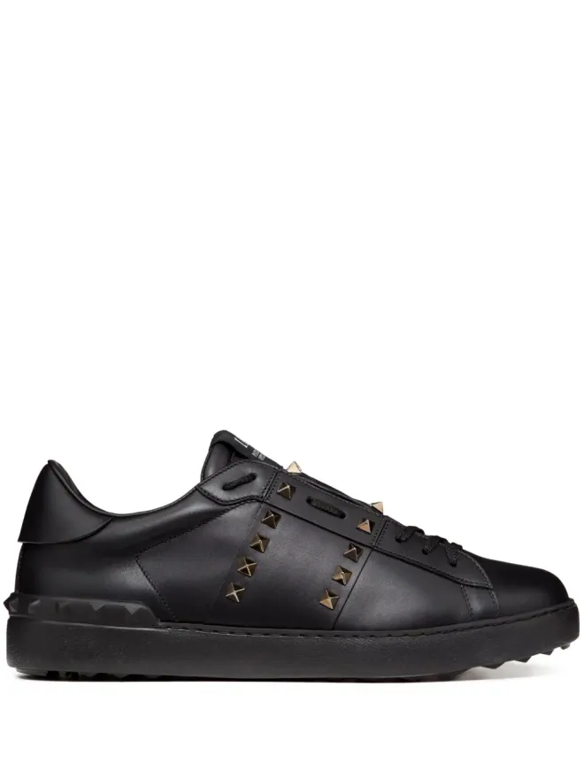 Valentino Garavani Valentino Garavani Rockstud Untitled leather sneakers - Blackの商品画像