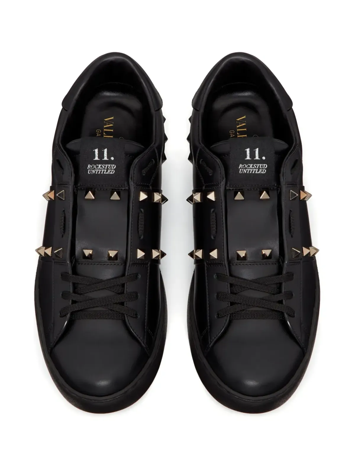 Valentino Garavani Rockstud Untitled leather sneakers - Black - 画像4